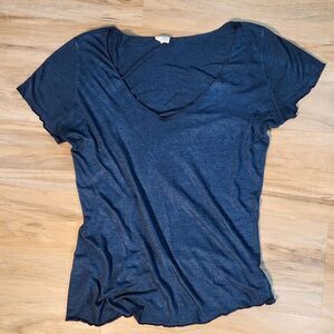 🐞Full Tilt Teal Rayon Scoop Neck Short Sleeve Top Large